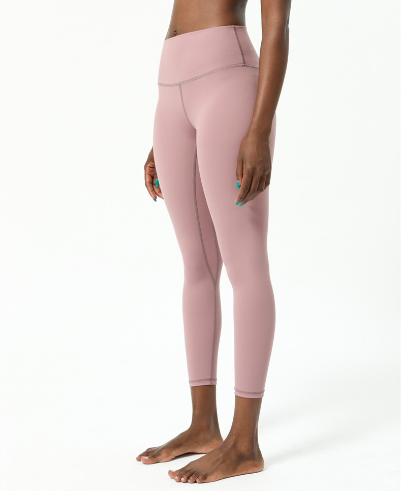 Amazon New Double-Sided Brushed Yoga Pants Women's Skin-Friendly Nude Feel Yoga Ninth Pants High Waist Hip Lift Yoga
