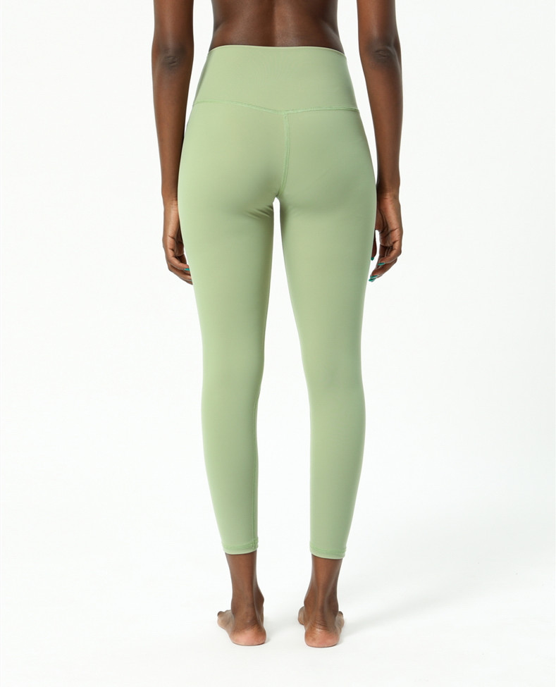 Amazon New Double-Sided Brushed Yoga Pants Women's Skin-Friendly Nude Feel Yoga Ninth Pants High Waist Hip Lift Yoga