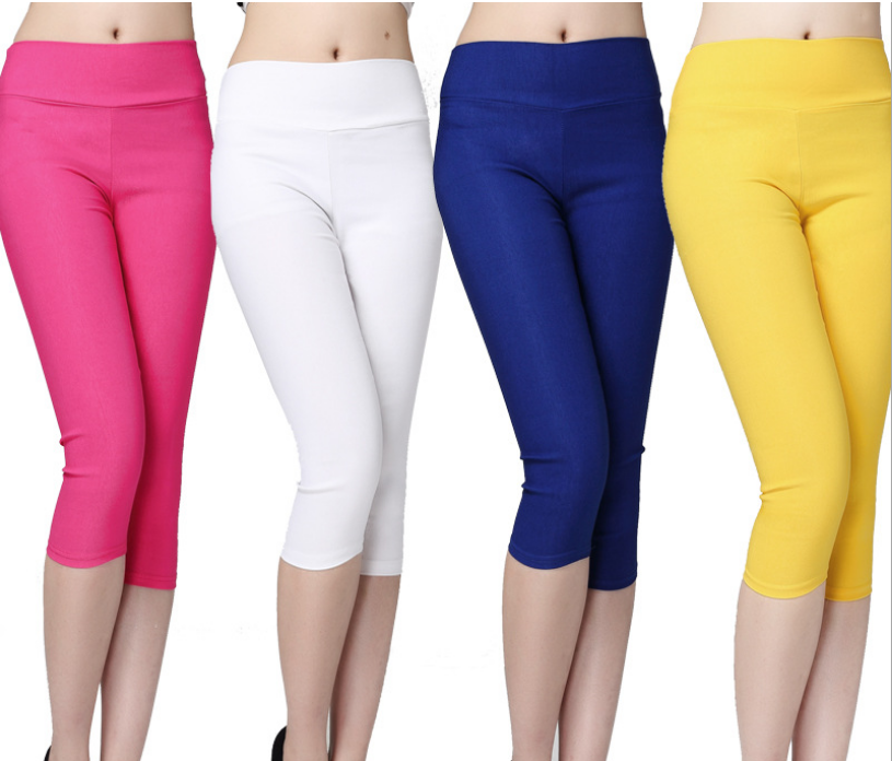 Italy pants cropped trousers in strawberry Strawberry Candy-colored woven leggings pencil pants elasticity
