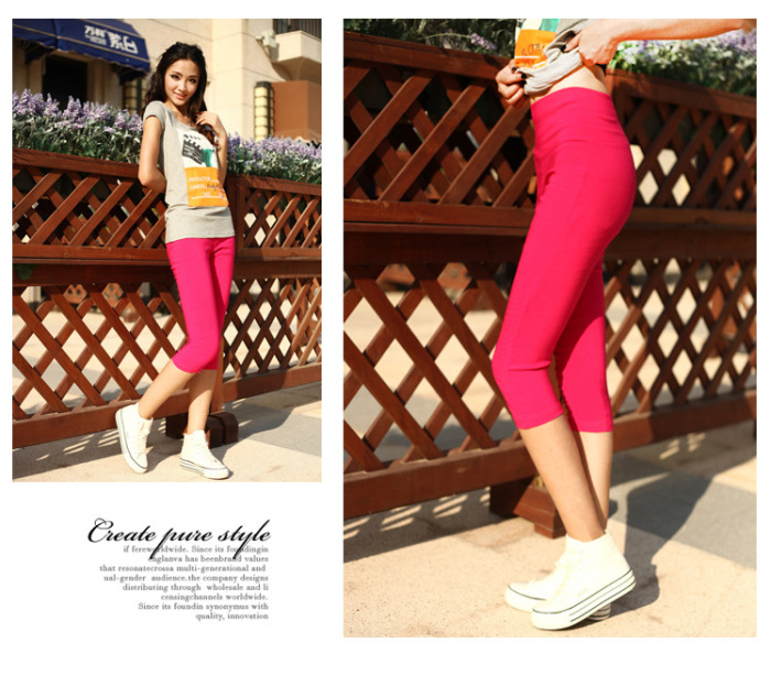 Italy pants cropped trousers in strawberry Strawberry Candy-colored woven leggings pencil pants elasticity Italy pants cropped trousers in strawberry Strawberry Candy-colored woven leggings pencil pants elasticity