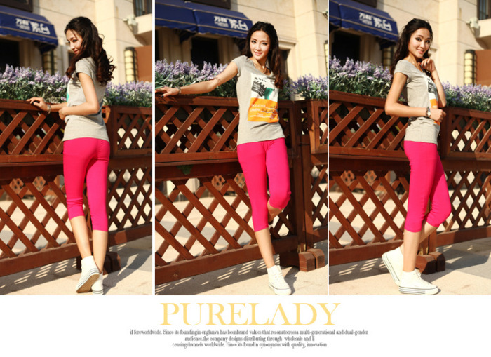 Italy pants cropped trousers in strawberry Strawberry Candy-colored woven leggings pencil pants elasticity Italy pants cropped trousers in strawberry Strawberry Candy-colored woven leggings pencil pants elasticity