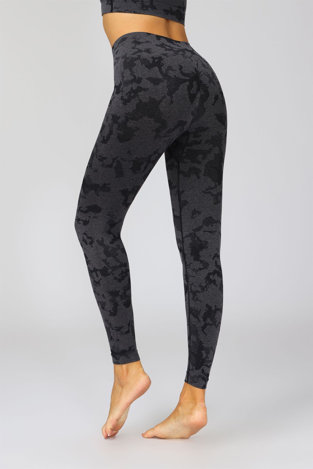 2021 Cross-Border AliExpress New Camouflage Seamless Ninth Pants Tiger Pattern Fitness Pants Yoga Clothes Bra Trousers Suit