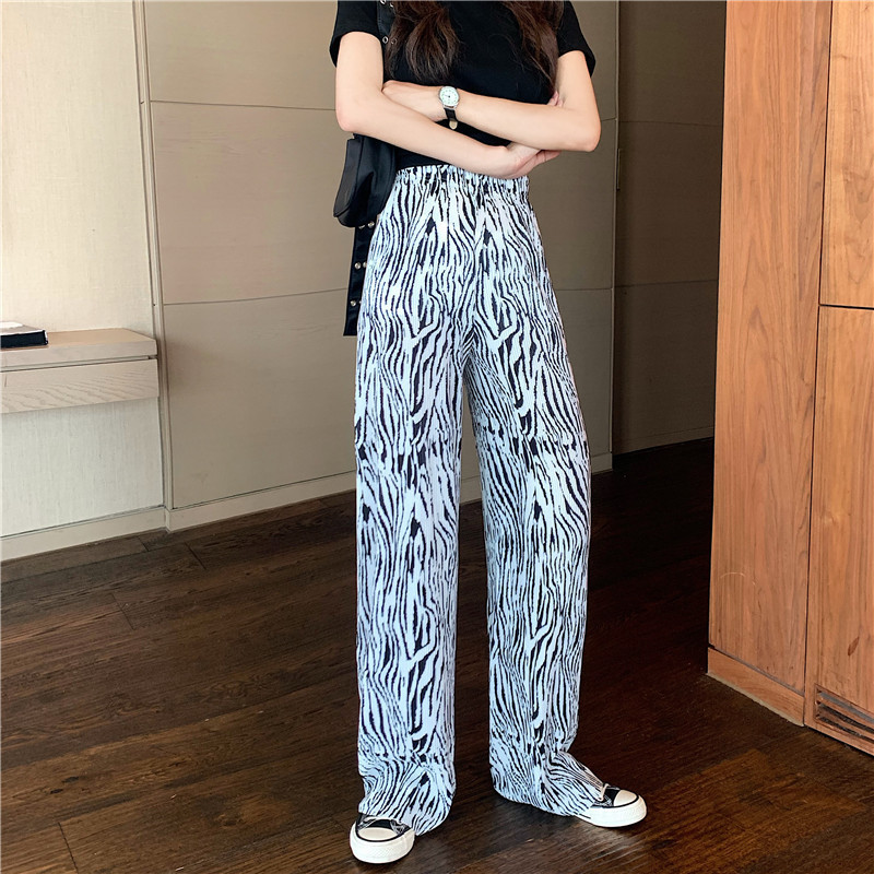 Foreign Trade Wholesale Thailand Cross-Border Hot Tie-Dyed Wide-Leg Pants Women&#039;s 2021 Summer New Cropped Trousers
