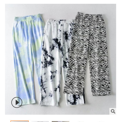 Foreign Trade Wholesale Thailand Cross-Border Hot Tie-Dyed Wide-Leg Pants Women's 2021 Summer New Cropped Trousers Foreign Trade Wholesale Thailand Cross-Border Hot Tie-Dyed Wide-Leg Pants Women's 2021 Summer New Cropped Trousers