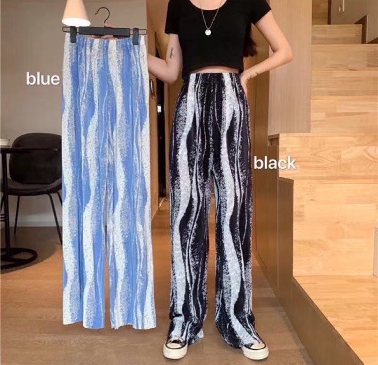 Foreign Trade Wholesale Thailand Cross-Border Hot Tie-Dyed Wide-Leg Pants Women's 2021 Summer New Cropped Trousers Foreign Trade Wholesale Thailand Cross-Border Hot Tie-Dyed Wide-Leg Pants Women's 2021 Summer New Cropped Trousers