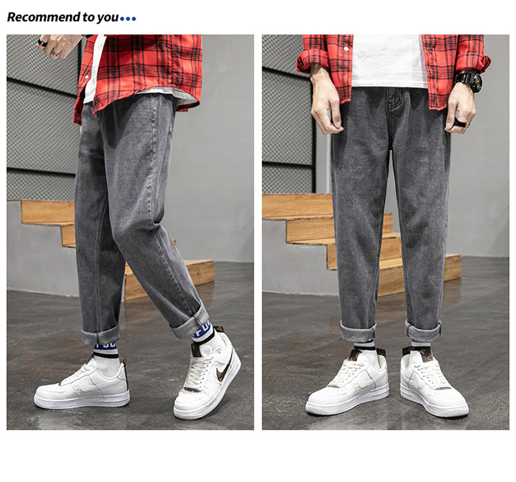 Lktm Men 'S# Jeans Men 'S Summer Draping Wide Leg Loose Straight Leg Dad Jeans Korean Style Trendy Cropped Trousers Lktm Men 'S# Jeans Men 'S Summer Draping Wide Leg Loose Straight Leg Dad Jeans Korean Style Trendy Cropped Trousers