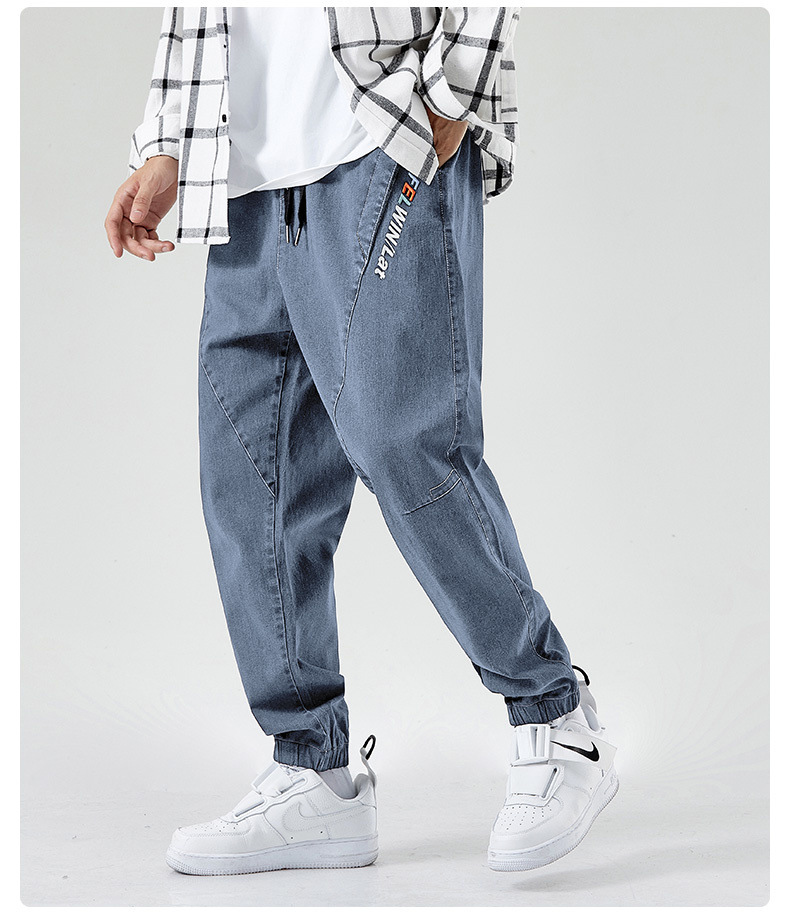 Men's Jeans 2021 Spring and Autumn New Elastic Straight Jeans Men's Loose Cargo Casual Cropped Trousers Men's Jeans 2021 Spring and Autumn New Elastic Straight Jeans Men's Loose Cargo Casual Cropped Trousers
