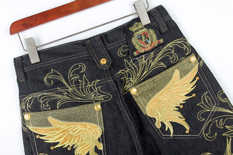 Summer European and American Fashion Loose plus Size Denim Shorts Men's Youth Street Dance Hip-Hop Personality Embroidery Cropped Trousers Summer European and American Fashion Loose plus Size Denim Shorts Men's Youth Street Dance Hip-Hop Personality Embroidery Cropped Trousers