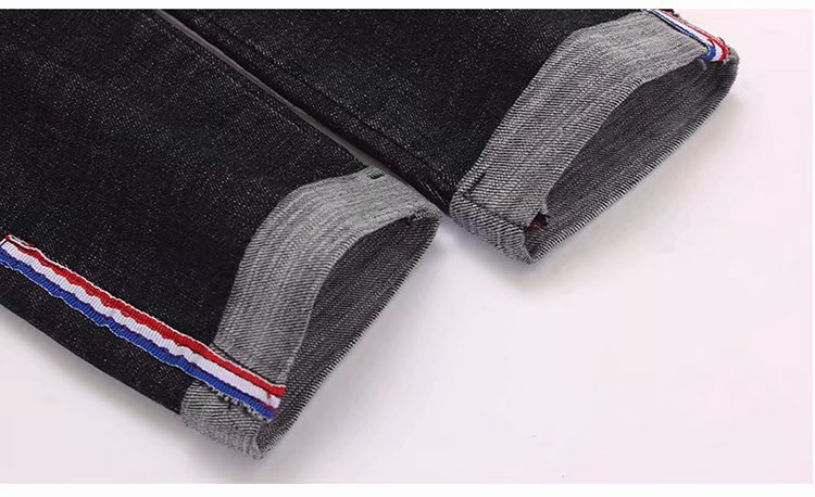 High - waisted, tight, slim, curled up, ladies' jeans. Versatile, cuffed, pencil - trimmed, cropped trousers