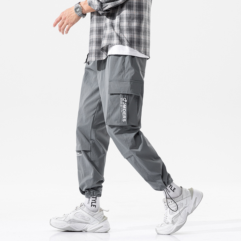 Overalls Men&#039;s Autumn and Winter Pocket Loose Tappered Harem Hong Kong Style All-Matching Fashion Brand Sports Men Casual Cropped Trousers
