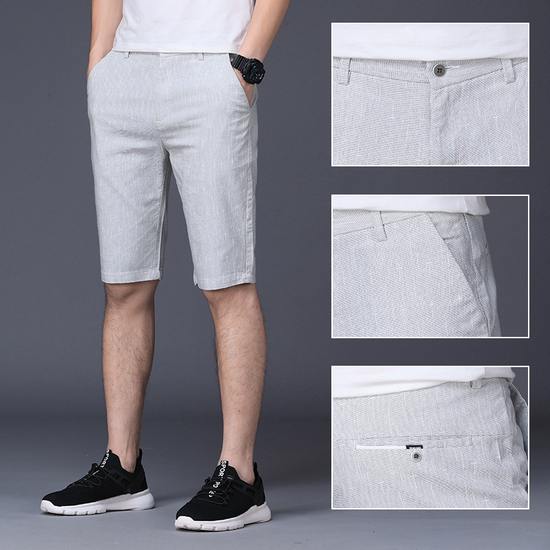 Thin Shorts Men&#039;s Summer Korean-Style Slim-Fit Cropped Pants Trendy Cropped Trousers Men&#039;s Casual Short Pants