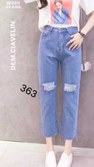 High waist wide leg jeans new style baggy slim cropped trousers with flared horns and wide legs
