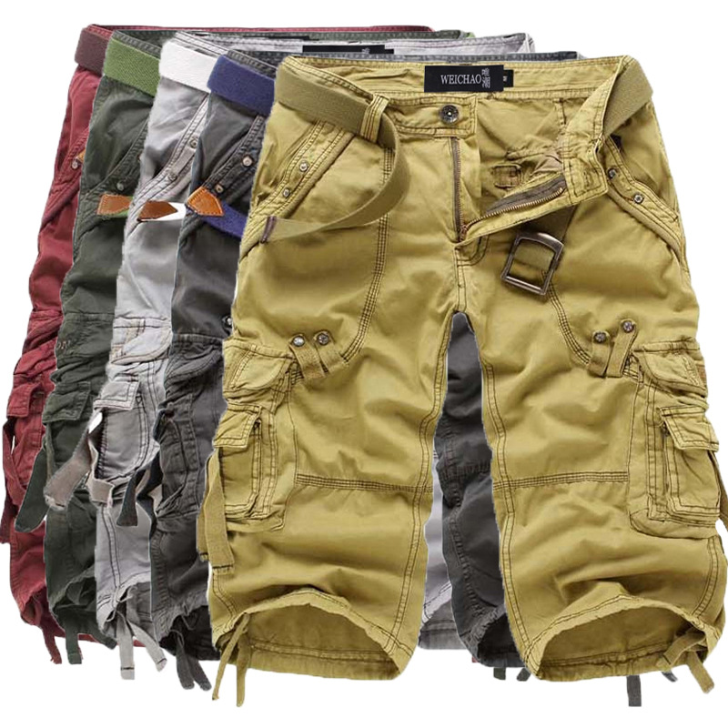 Wholesale Cropped Trousers for Men Overalls Trendy Men&#039;s Washed Overalls 7 Pants 5820