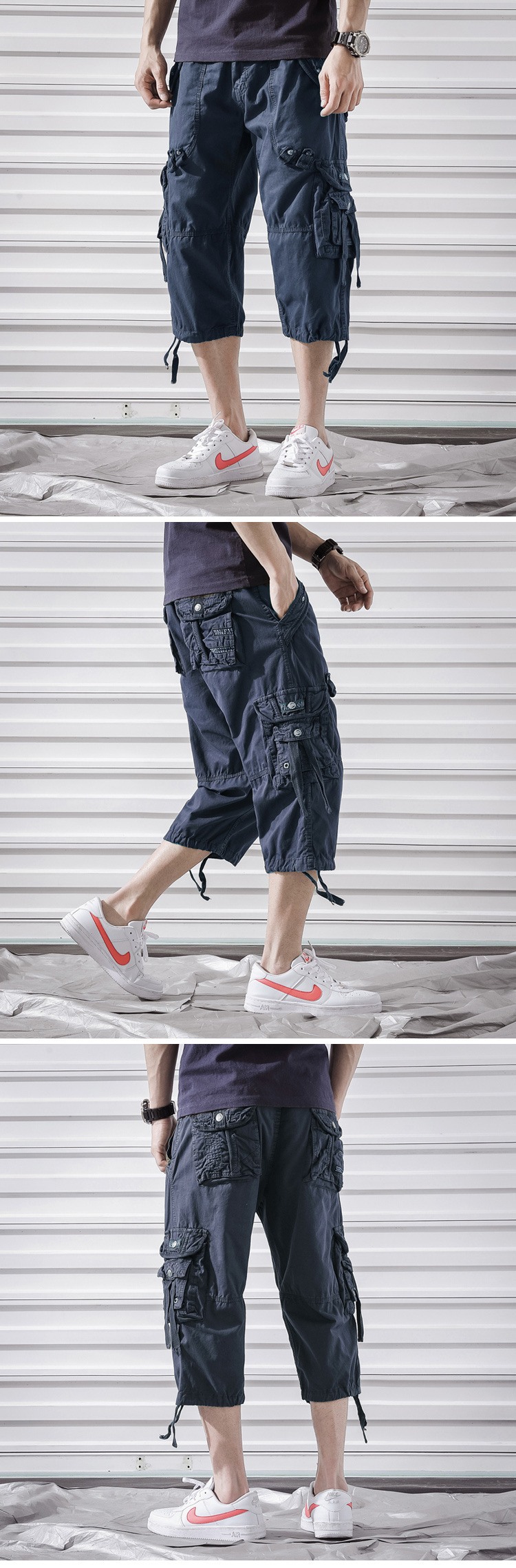 Wholesale Cropped Trousers for Men Overalls Trendy Men's Washed Overalls 7 Pants 5820 Wholesale Cropped Trousers for Men Overalls Trendy Men's Washed Overalls 7 Pants 5820