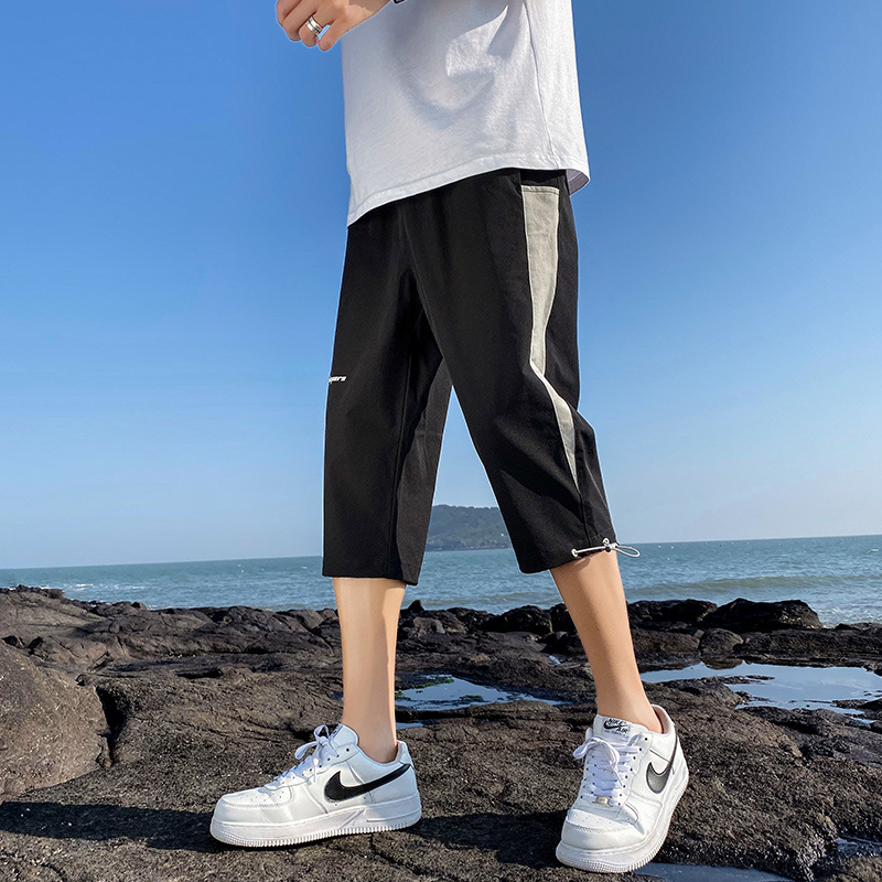 Shorts Men&#039;s Summer 2021 New Outdoor Korean Style Loose Beach Shorts Thin Casual Cropped Trousers for Men