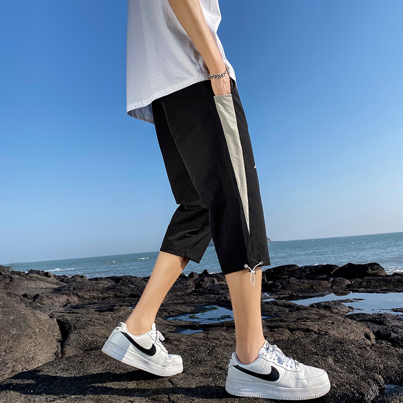 Shorts Men&#039;s Summer 2021 New Outdoor Korean Style Loose Beach Shorts Thin Casual Cropped Trousers for Men