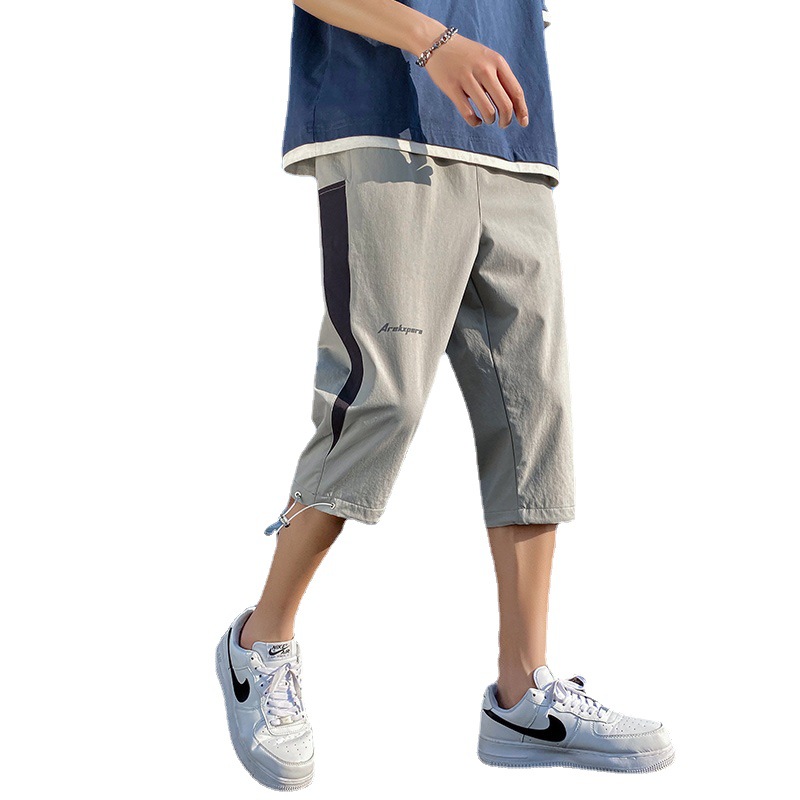 Shorts Men&#039;s Summer 2021 New Outdoor Korean Style Loose Beach Shorts Thin Casual Cropped Trousers for Men