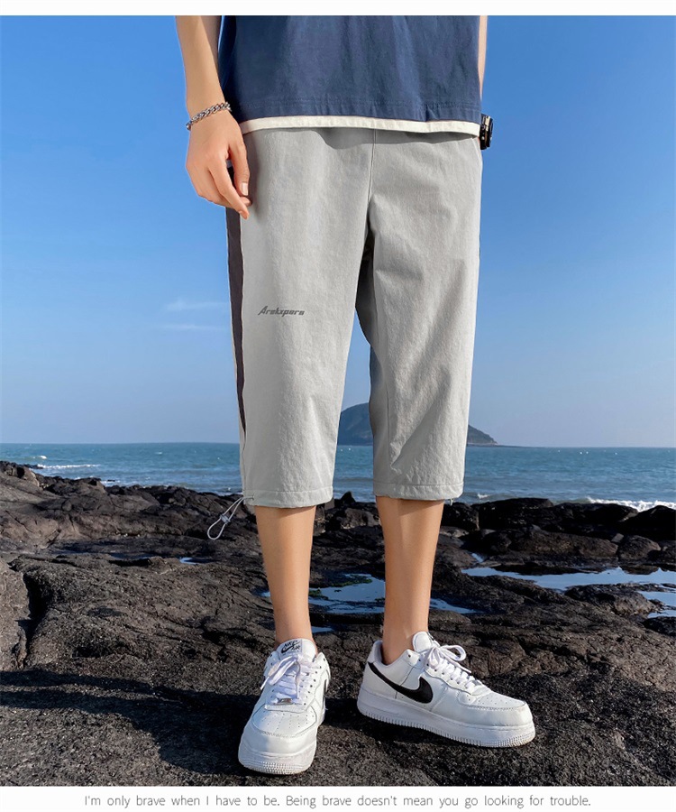 Shorts Men's Summer 2021 New Outdoor Korean Style Loose Beach Shorts Thin Casual Cropped Trousers for Men