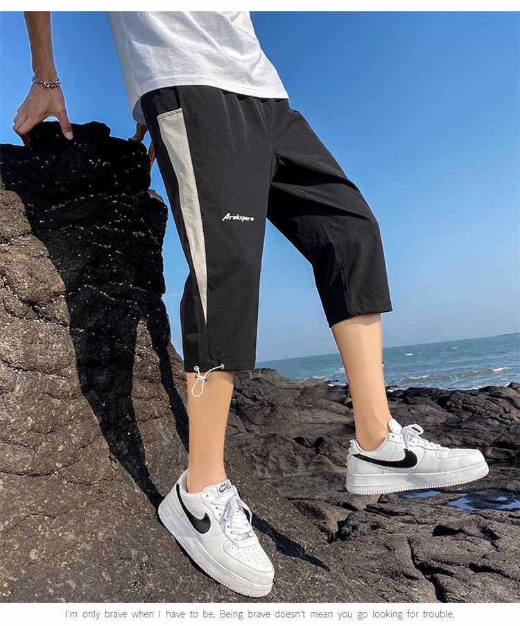 Shorts Men's Summer 2021 New Outdoor Korean Style Loose Beach Shorts Thin Casual Cropped Trousers for Men