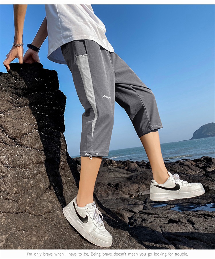 Shorts Men's Summer 2021 New Outdoor Korean Style Loose Beach Shorts Thin Casual Cropped Trousers for Men