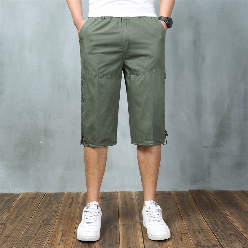 Exclusive for Cross-Border Cropped Trousers for Men Outdoor Leisure Thin Sports Shorts Multi-Pocket Loose Large Size Breeches 8995