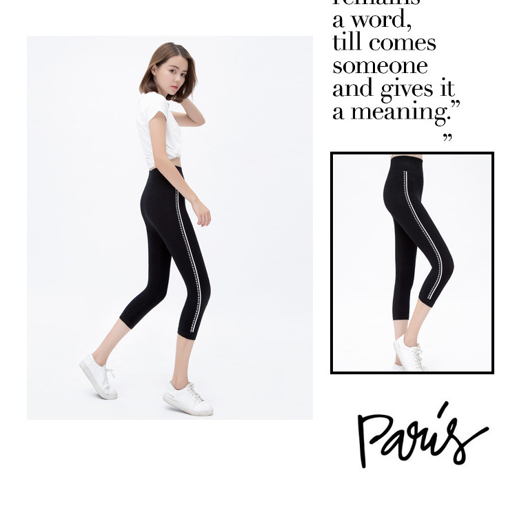 New Korean Style Yoga Sports Fall plus Size Leggings Summer and Autumn Breathable Slim Fit Slimming Hip Raise Printed Cropped Trousers