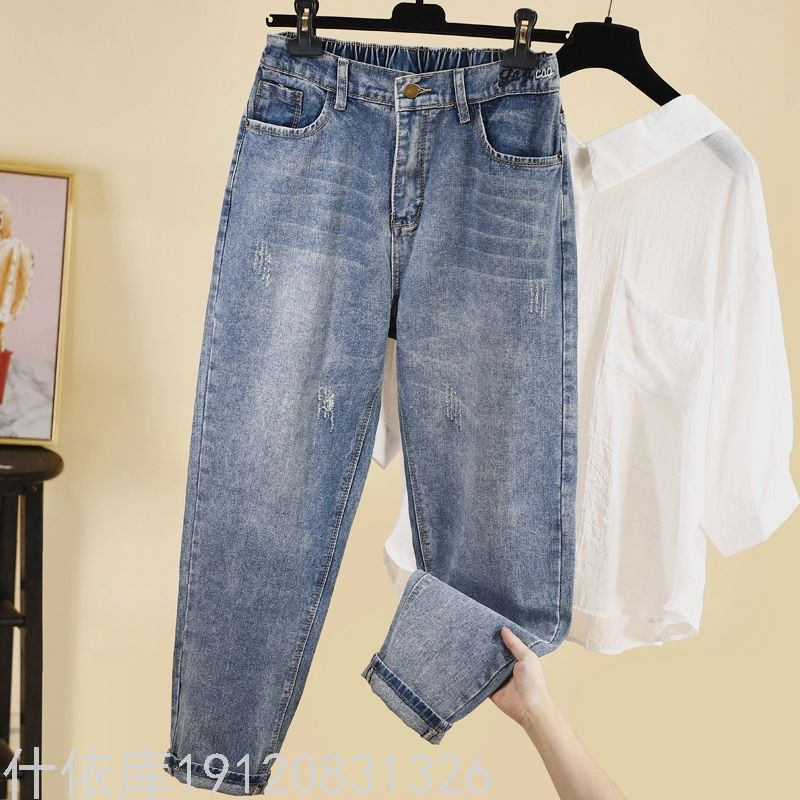 2021 New Women's Loose Denim Cropped Trousers Women's High Waist Wide Leg Pants Daddy Pants Stock Stall Wholesale 2021 New Women's Loose Denim Cropped Trousers Women's High Waist Wide Leg Pants Daddy Pants Stock Stall Wholesale