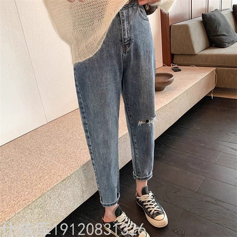 2021 New Women's Loose Denim Cropped Trousers Women's High Waist Wide Leg Pants Daddy Pants Stock Stall Wholesale 2021 New Women's Loose Denim Cropped Trousers Women's High Waist Wide Leg Pants Daddy Pants Stock Stall Wholesale