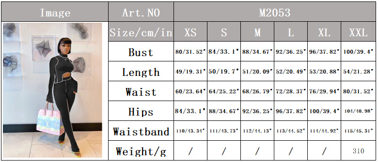 M2053 Crossborder Fashion Women's Wear Aliexpress Autumn New Women's Wear Personality Line Slimming sports suit M2053 Crossborder Fashion Women's Wear Aliexpress Autumn New Women's Wear Personality Line Slimming sports suit