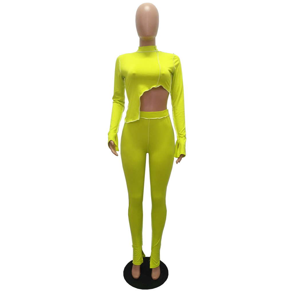 M2053 Crossborder Fashion Women's Wear Aliexpress Autumn New Women's Wear Personality Line Slimming sports suit M2053 Crossborder Fashion Women's Wear Aliexpress Autumn New Women's Wear Personality Line Slimming sports suit