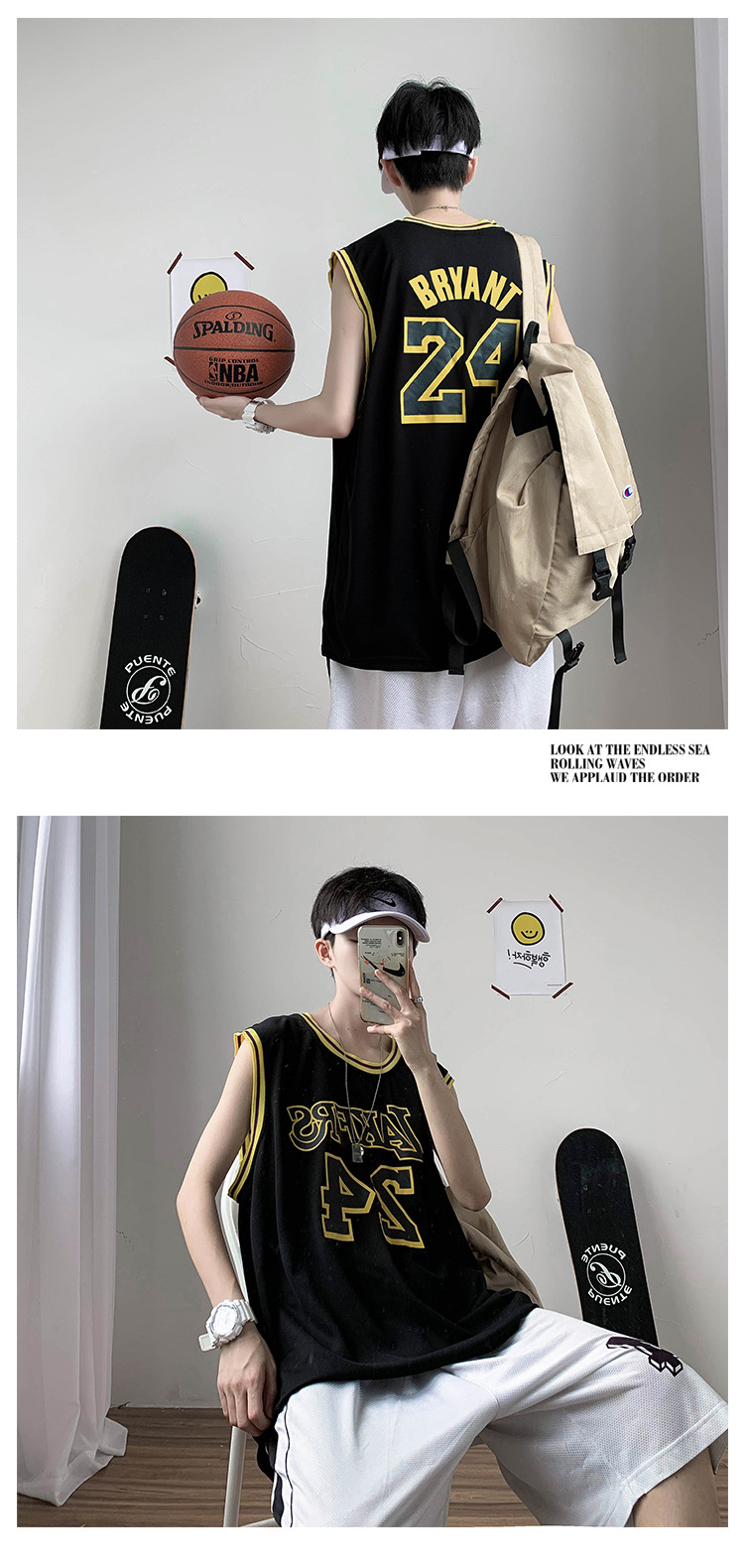 Brand Short Sleeve Tshirt Vest Men's Loose Student Sports Basketball Jersey Outer Wear Waistcoat Sleeveless Tshirt Brand Short Sleeve Tshirt Vest Men's Loose Student Sports Basketball Jersey Outer Wear Waistcoat Sleeveless Tshirt