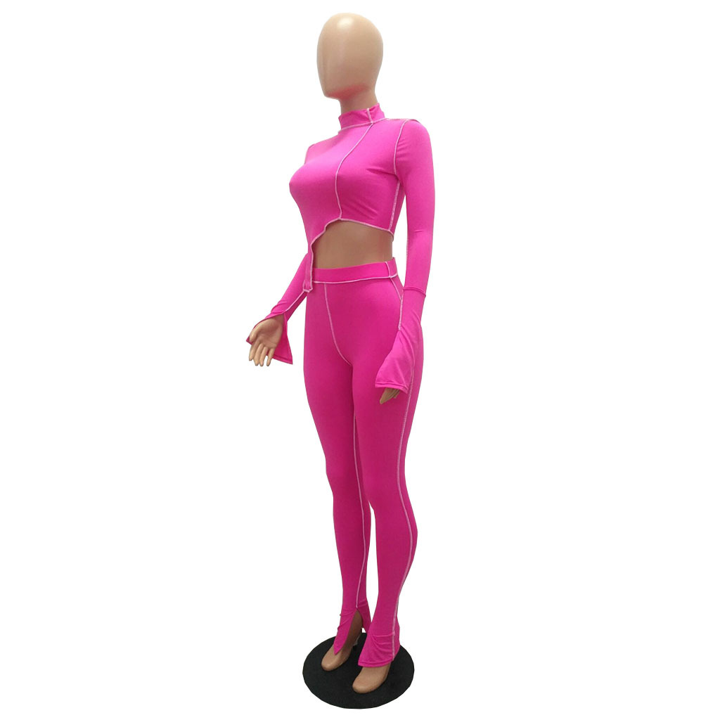 M2053 Crossborder fashion women's wear Aliexpress autumn new women's wear personality line slimming sports suit M2053 Crossborder fashion women's wear Aliexpress autumn new women's wear personality line slimming sports suit