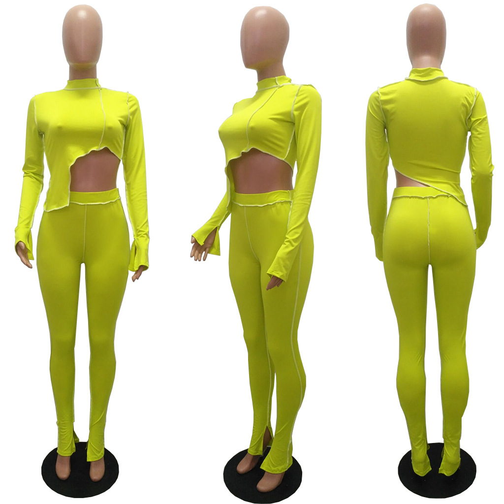 M2053 Crossborder fashion women's wear Aliexpress autumn new women's wear personality line slimming sports suit M2053 Crossborder fashion women's wear Aliexpress autumn new women's wear personality line slimming sports suit