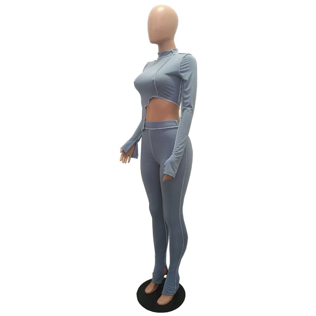 M2053 Crossborder fashion women's wear Aliexpress autumn new women's wear personality line slimming sports suit M2053 Crossborder fashion women's wear Aliexpress autumn new women's wear personality line slimming sports suit