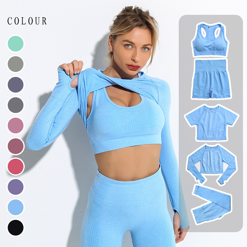 Amazon Stretch Sportswear Cross-Border High Waist Running Fitness Suit Women&#039;s Cross-Border Seamless Sports wear