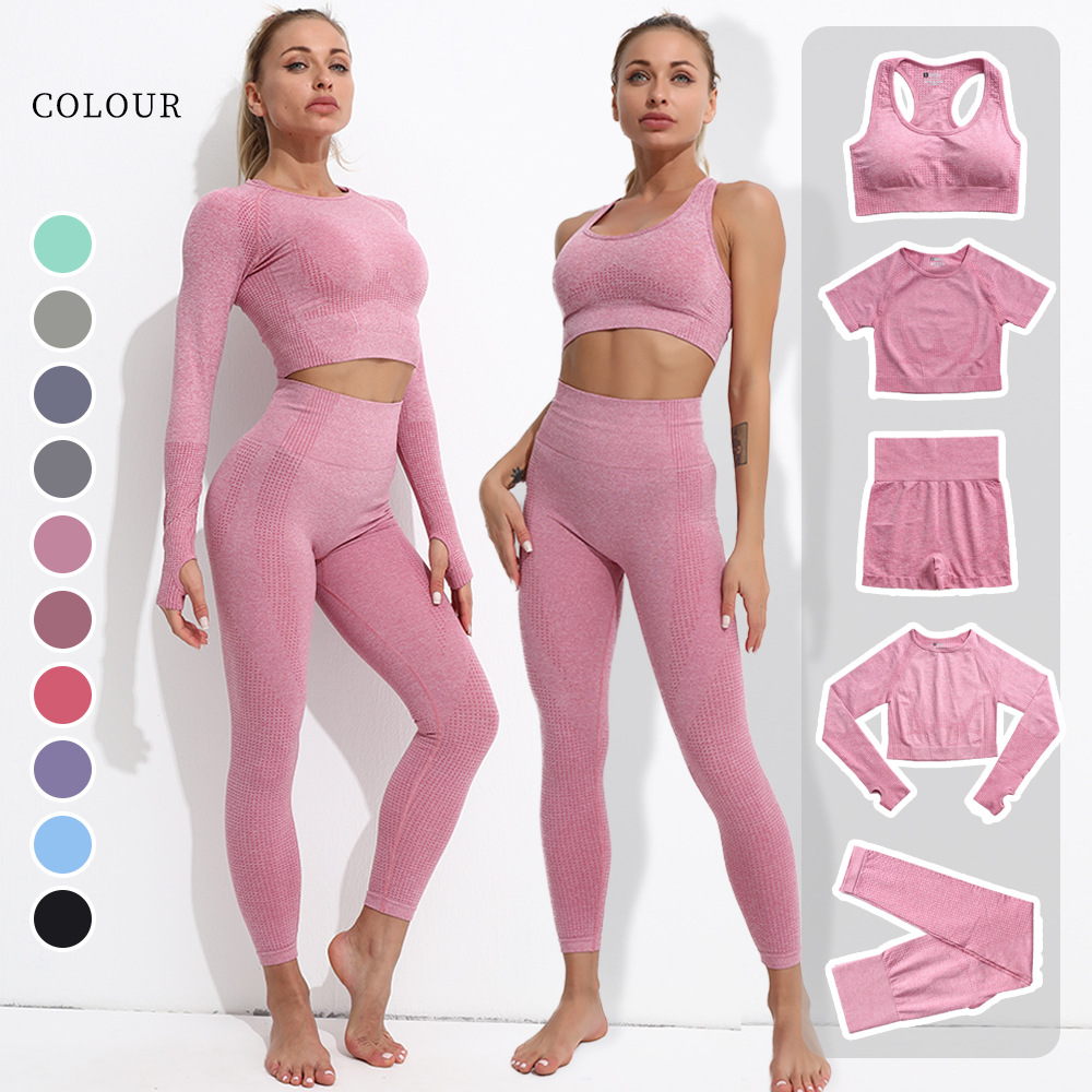 Amazon Stretch Sportswear Cross-Border High Waist Running Fitness Suit Women&#039;s Cross-Border Seamless Sports wear