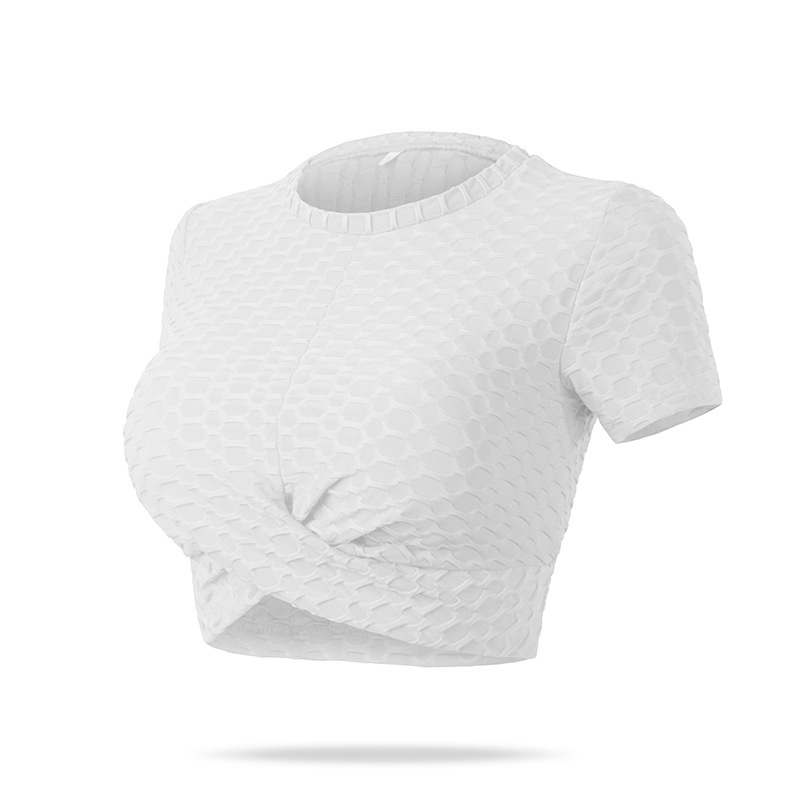 Yoga Clothes Women's Quick-Drying Running Fitness Short Sleeve Slim Fit Slimming Yoga Exercise Top Tight Stretch Yoga Short Sleeve