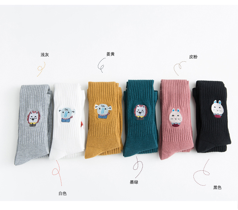 Spring and Autumn 2020 new children's pantyhose knitted girl's socks cartoon embroidered baby leggings manufacturer wholesale