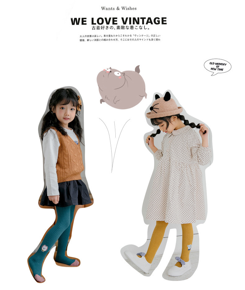 Spring and Autumn 2020 new children's pantyhose knitted girl's socks cartoon embroidered baby leggings manufacturer wholesale