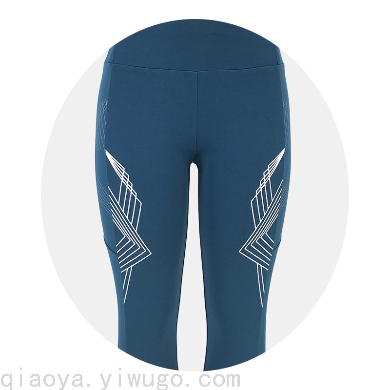 Factory New Yoga Pants Design Color Offset Printing Cropped Pants Tight High Waist Leggings Exercise Workout Pants Women