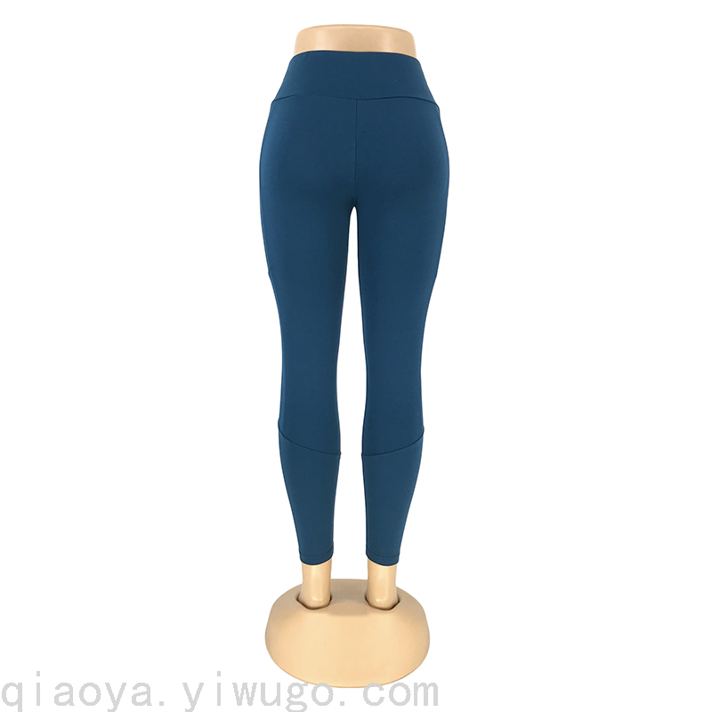 Factory New Yoga Pants Design Color Offset Printing Cropped Pants Tight High Waist Leggings Exercise Workout Pants Women