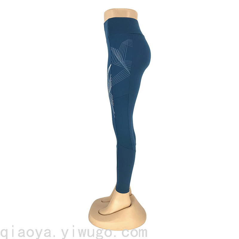 Factory New Yoga Pants Design Color Offset Printing Cropped Pants Tight High Waist Leggings Exercise Workout Pants Women