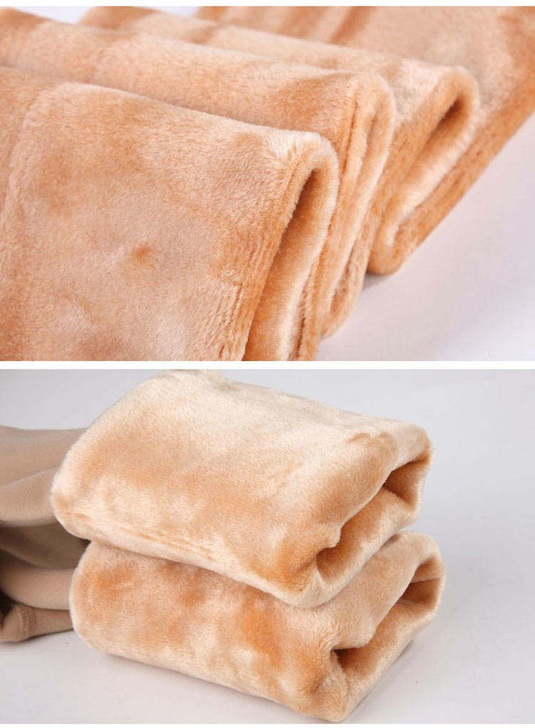 300G Winter Velvet Padded Leggings Women's High Waist Slim Fit Superb Fleshcolor Pantynose Pantyhose Fake Transparent Warm Leggings