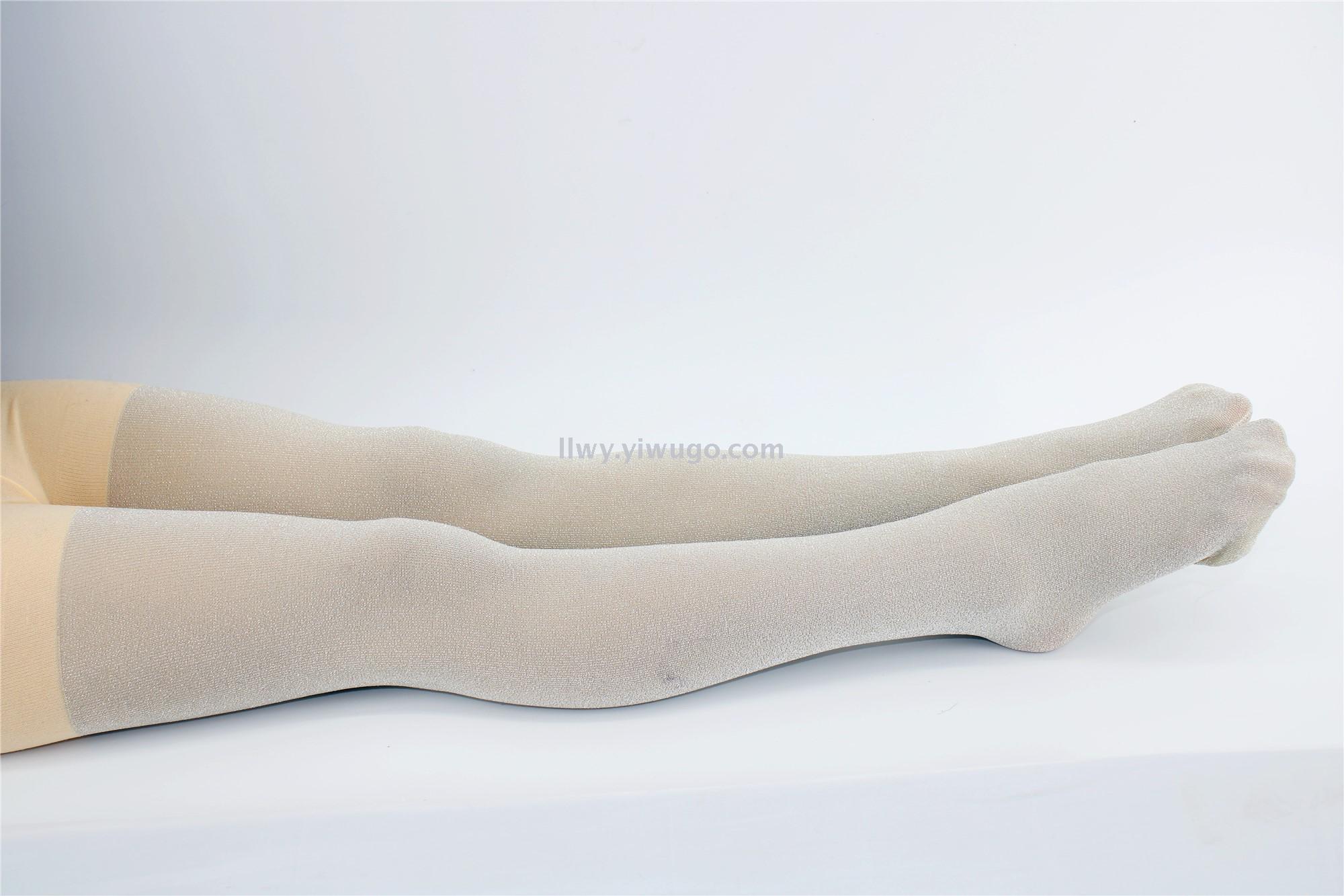 Girls' bright silk stockings silver dance leggings fashion sliver luminescent silk leggings nylon core-covered pantyhose