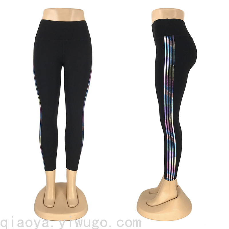 Laser Color Offset Printing Yoga Pants Women 'S High Waist Leggings Skinny Running Sports Pants Cropped Pants Fitness Laser Color Offset Printing Yoga Pants Women 'S High Waist Leggings Skinny Running Sports Pants Cropped Pants Fitness