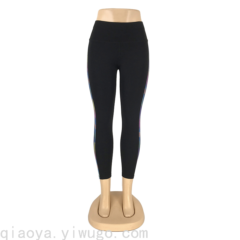 Laser Color Offset Printing Yoga Pants Women 'S High Waist Leggings Skinny Running Sports Pants Cropped Pants Fitness Laser Color Offset Printing Yoga Pants Women 'S High Waist Leggings Skinny Running Sports Pants Cropped Pants Fitness