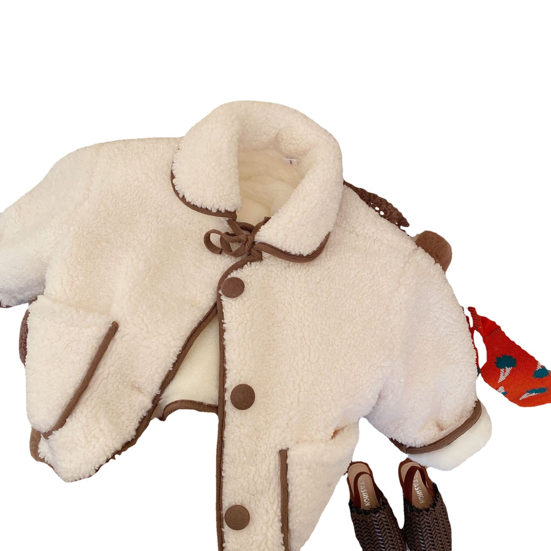 Lai Hug 2021 Autumn and Winter New Korean Children&#039;s Clothing Korean Style Thickened Western Style Girls&#039; Fuzzy Cloth Berber Fleece Coat