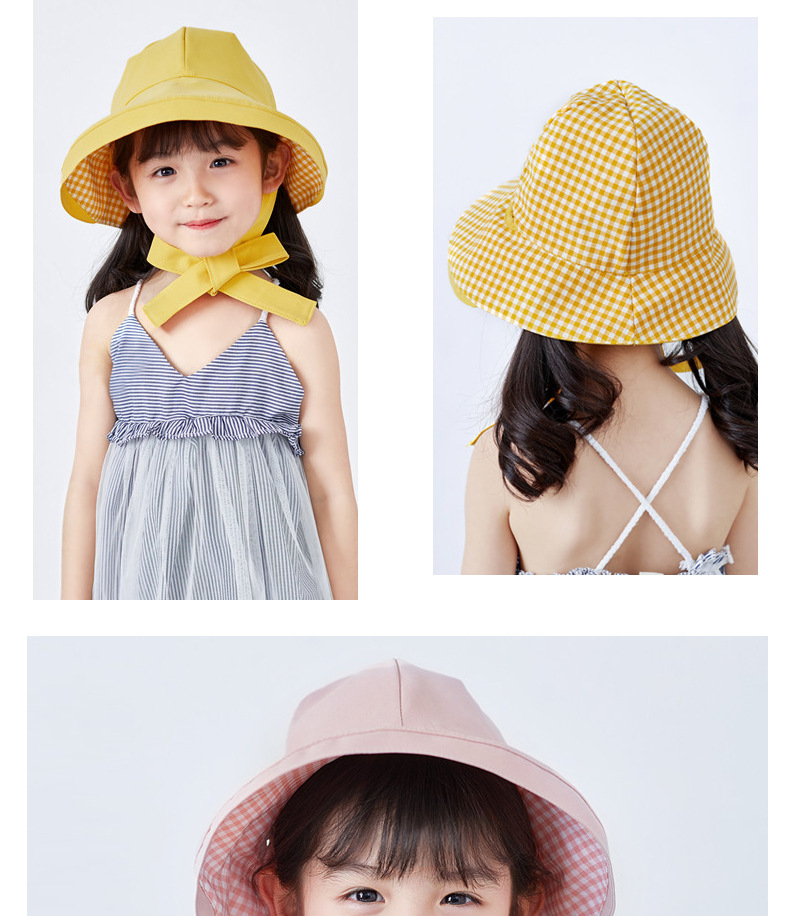 Children's double-faced fisherman hat for Spring and summer UV-proof hat for female baby sun block hat Korean cloth hat Children's double-faced fisherman hat for Spring and summer UV-proof hat for female baby sun block hat Korean cloth hat