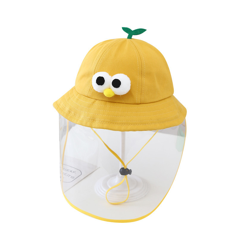 Baby Hat Spring and Autumn Season Cloth Eyes Breathable Protective Caps Anti-Droplet Removable Mask Boys and Girls Face Covering Children Hat