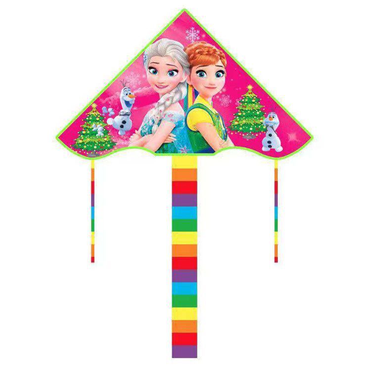 Wholesale Weifang Kite New Bright Cloth Hot Printed Curved Triangle Kite Children&#039;s Cartoon Kite Manufacturers Supply